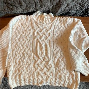 Vintage cream fisherman’s cable knit sweater